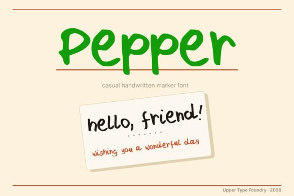 Pepper Font: A Casual Handwritten Marker for Creative Design